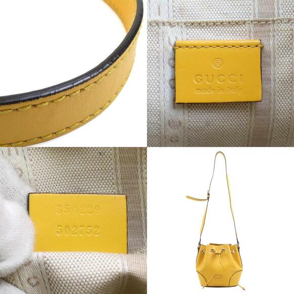 Gucci Diamante Leather Shoulder Bag, Yellow, Women's, 354229 e61402a - Picture 5 of 5
